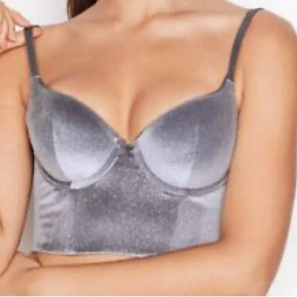 EUC Victoria Secret velvet shimmer bustier bra top - Picture 7 of 7